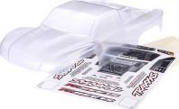 Traxxas Clear Clipless Unpainted Body w/Window Masks and Stickers: Slash