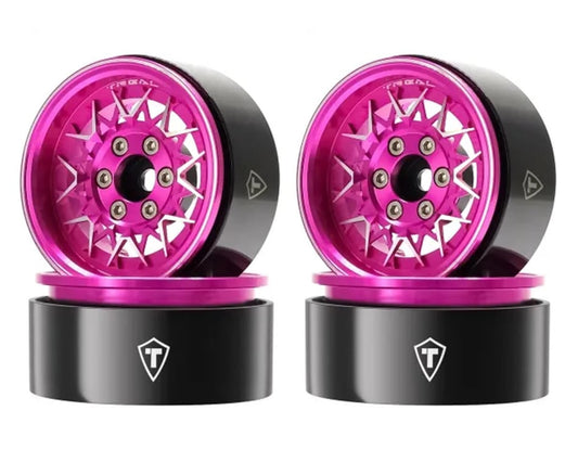 Treal 1.9” Fasion Type V Aluminum Beadlock Rims: Pink