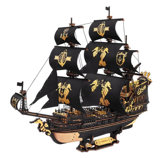 ROKR 1/160 “The Seahorse” Wooden Ship 3D Model Puzzle