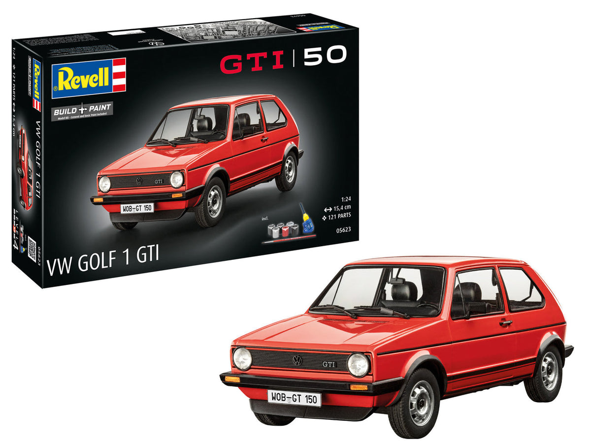 Revell 1/24 Volkswagen Golf 1 GTI 50th Anniversary Gift Set Model Kit