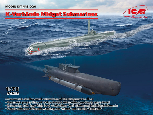 ICM 1/72 K-Verbände Midget Submarines “Seehund and Molch”