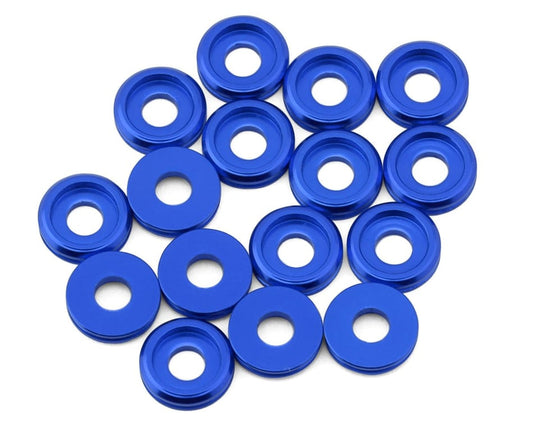 Team Brood 6061 Aluminum Button Head Washers: 3mm (Blue)