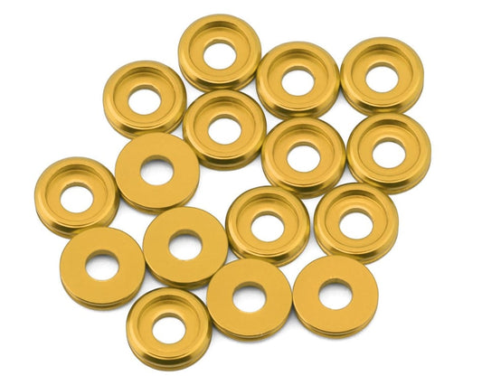 Team Brood 6061 Aluminum Button Head Washers: 3mm (Gold)