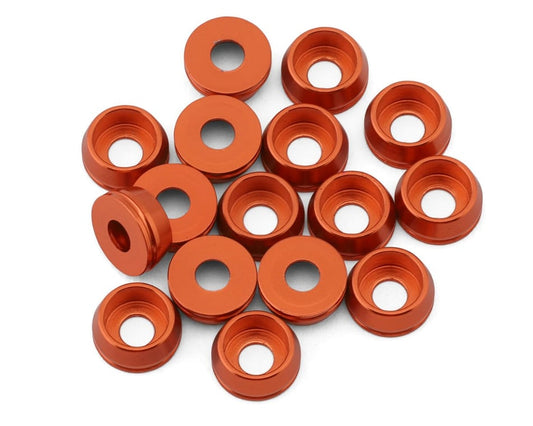 Team Brood 6061 Aluminum Cap Head Washers: 3mm (Orange)