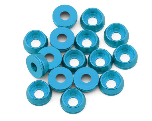 Team Brood 6061 Aluminum Cap Head Washers: 3mm (Light Blue)