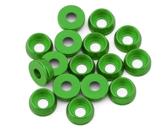 Team Brood 6061 Aluminum Button Head Washers: 3mm (Green)
