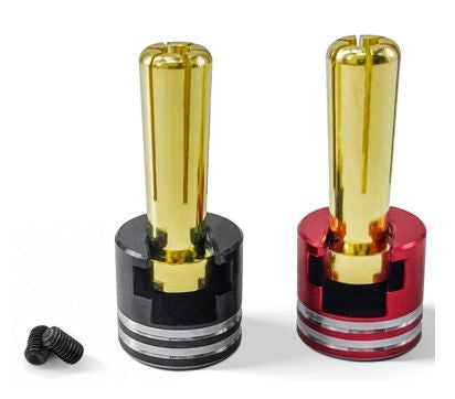 Hobby Details Heatsink Bullet Plug Grips: 5mm (Black/Red