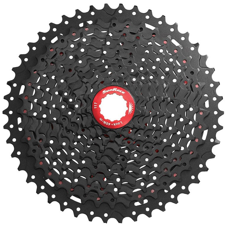 SunRace CSMX8 11-50T 11-Speed Cassette: Black/Chrome