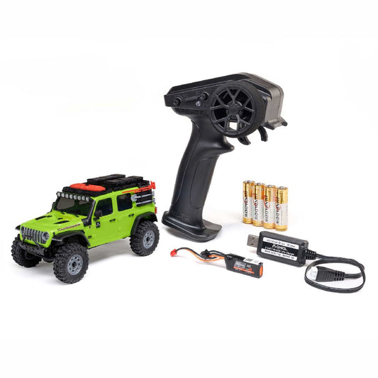 Axial 1/30 SCX30 Jeep Wrangler JLU Brushed 4x4: RTR B&C Incl (GREEN)