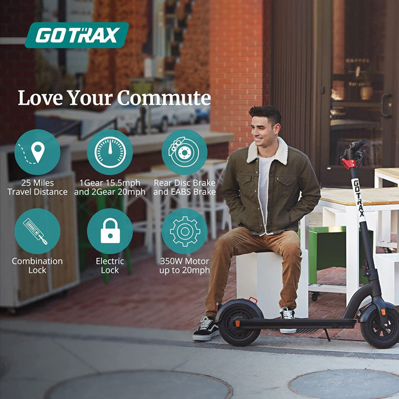 GOTRAX G4 10” Long Range Folding Electric Scooter: 40km Range (500W)