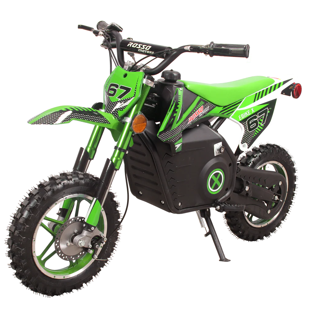 Rosso Motorsports EBIKE-X DIRT BIKE 36V: Assembled (Green)