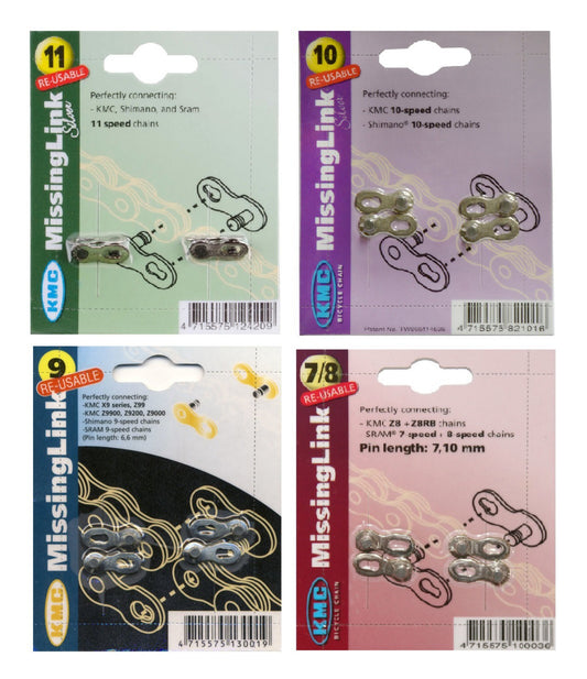 KMC MISSING LINK 6/7/8 REUSABLE 7.3MM SILVER 2PR