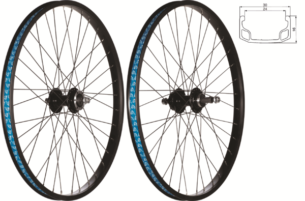 49N 24” Rear Wheel: Rim/Disc (Black)