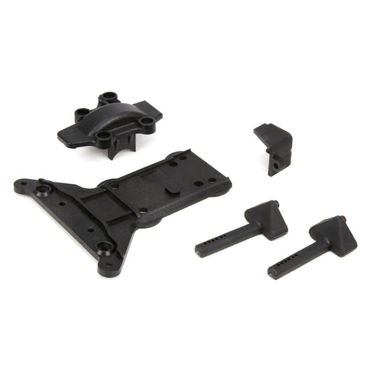 ECX Gear Cover/Kick Plate and Battery Mounts: 1:10 4wd All