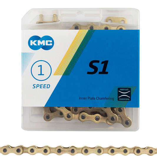 KMC S1 Chain Single Speed 1/8'' 112L: Gold