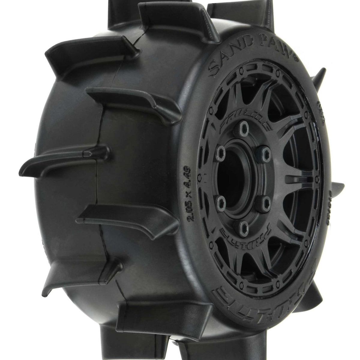 Pro-Line Sand Paw LP 2.8" Paddle Tires Mounted on Raid Wheels (Black)