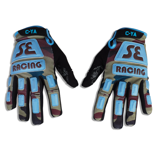 SE Bikes Retro Gloves Large (Camo / SE Blue)