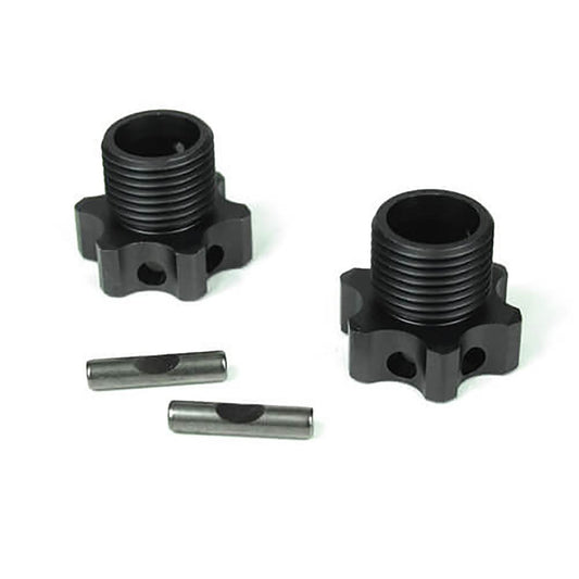 Tekno Aluminum Wheel Hubs w/Pins: EB48 (2mm Offset)