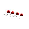 Arrma Aluminum Front Hub Nuts w/O-Rings: Red