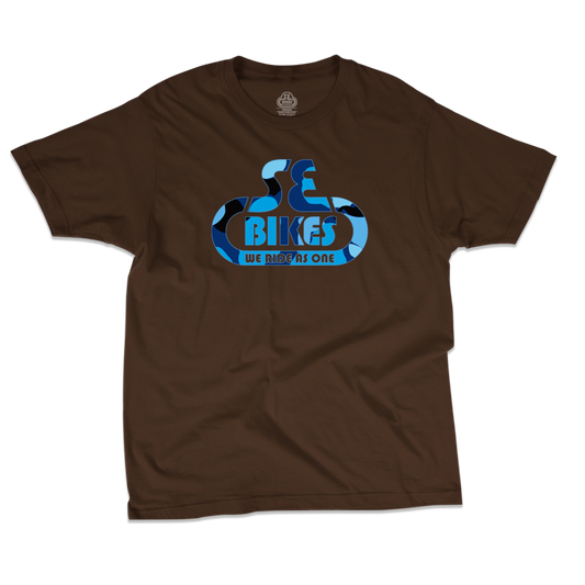 SE Bikes Camo Bubble Logo T-Shirt (S) (Brown)