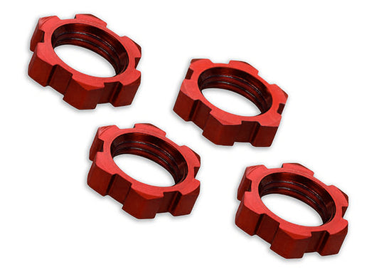 Traxxas Serrated Splined Wheel Nuts: 17mm (Red)
